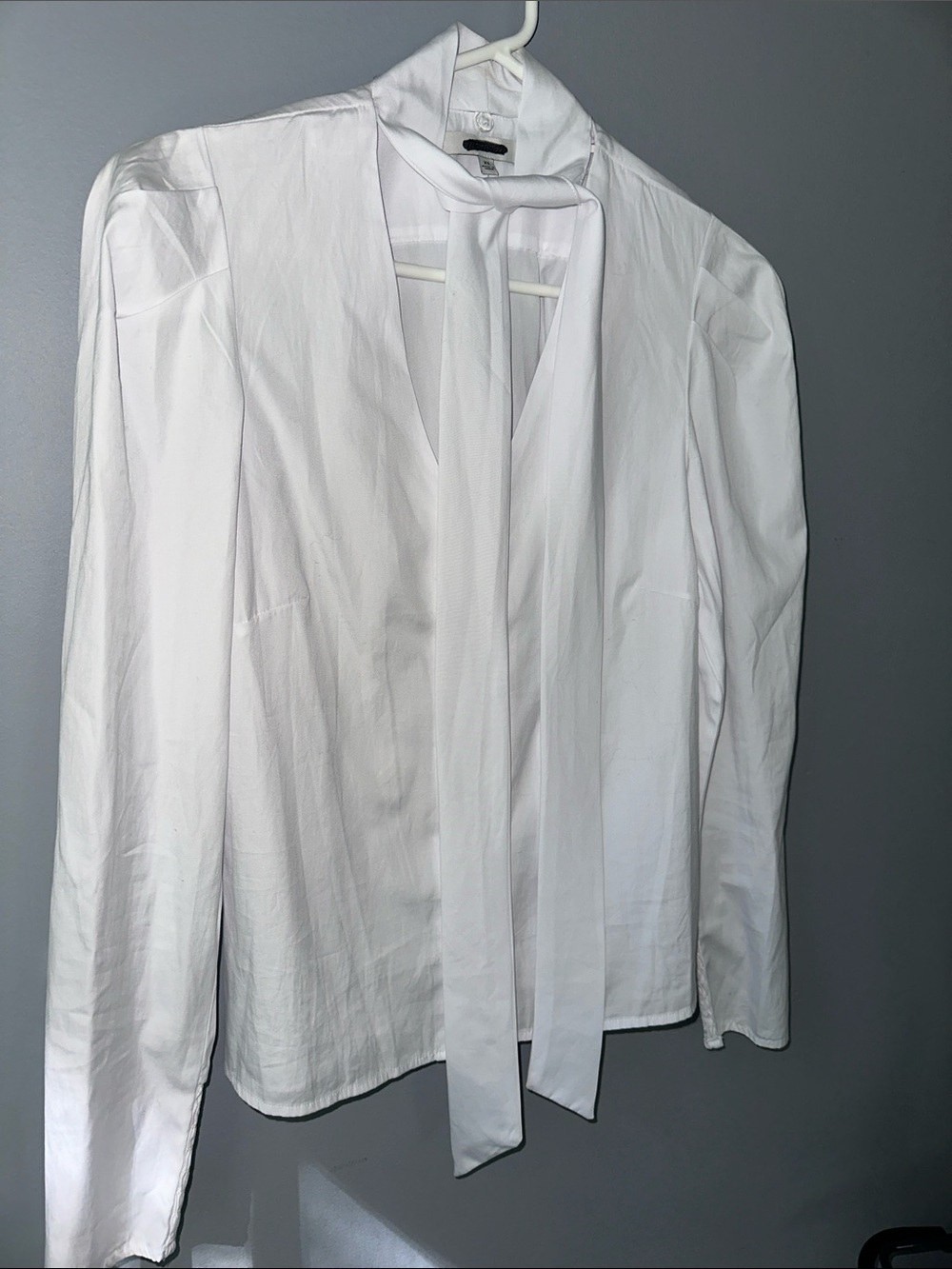 Madewell NWT tie neck button front Top white womens size XS Brand - Picture 7 of 16